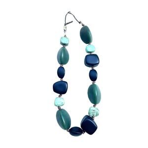 Kenneth Cole  Blue and Green Stone‎ Statement Necklace 22"